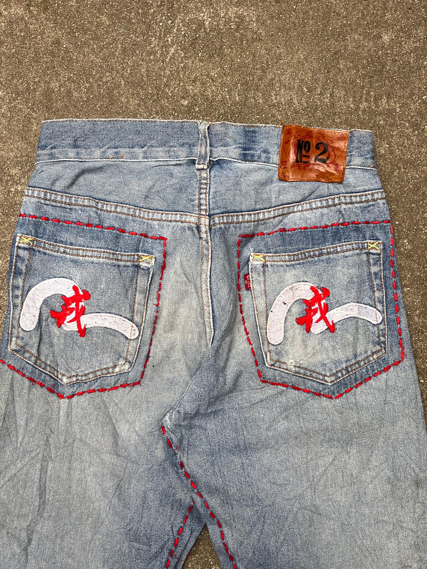 Red Thread Evisu flared jeans