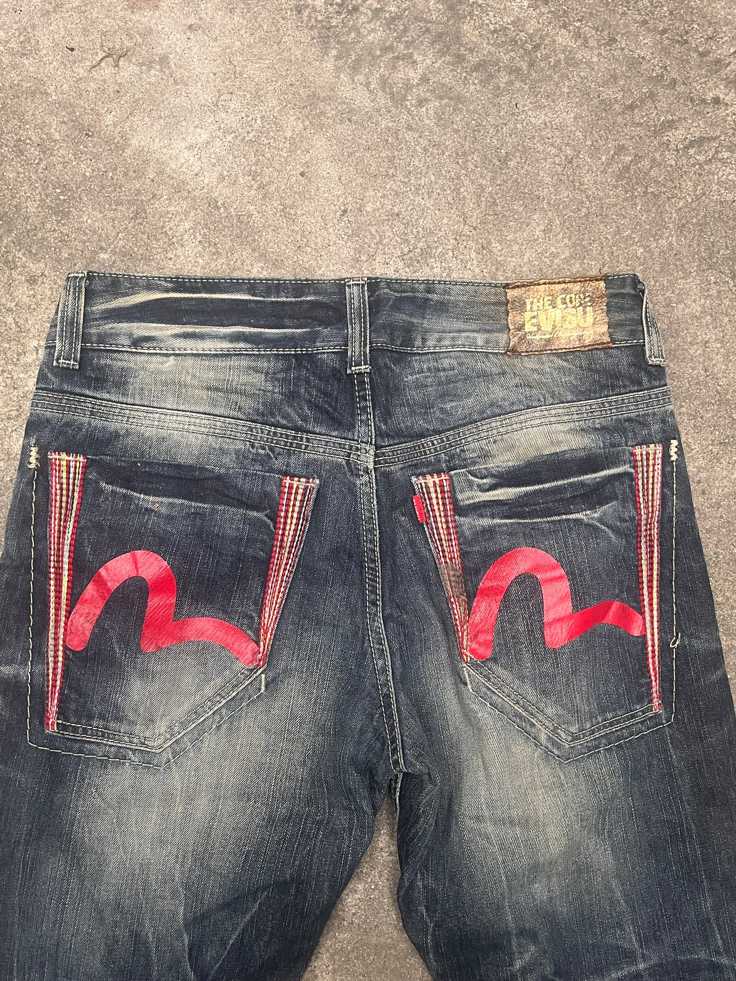 Evisu flared Red logo