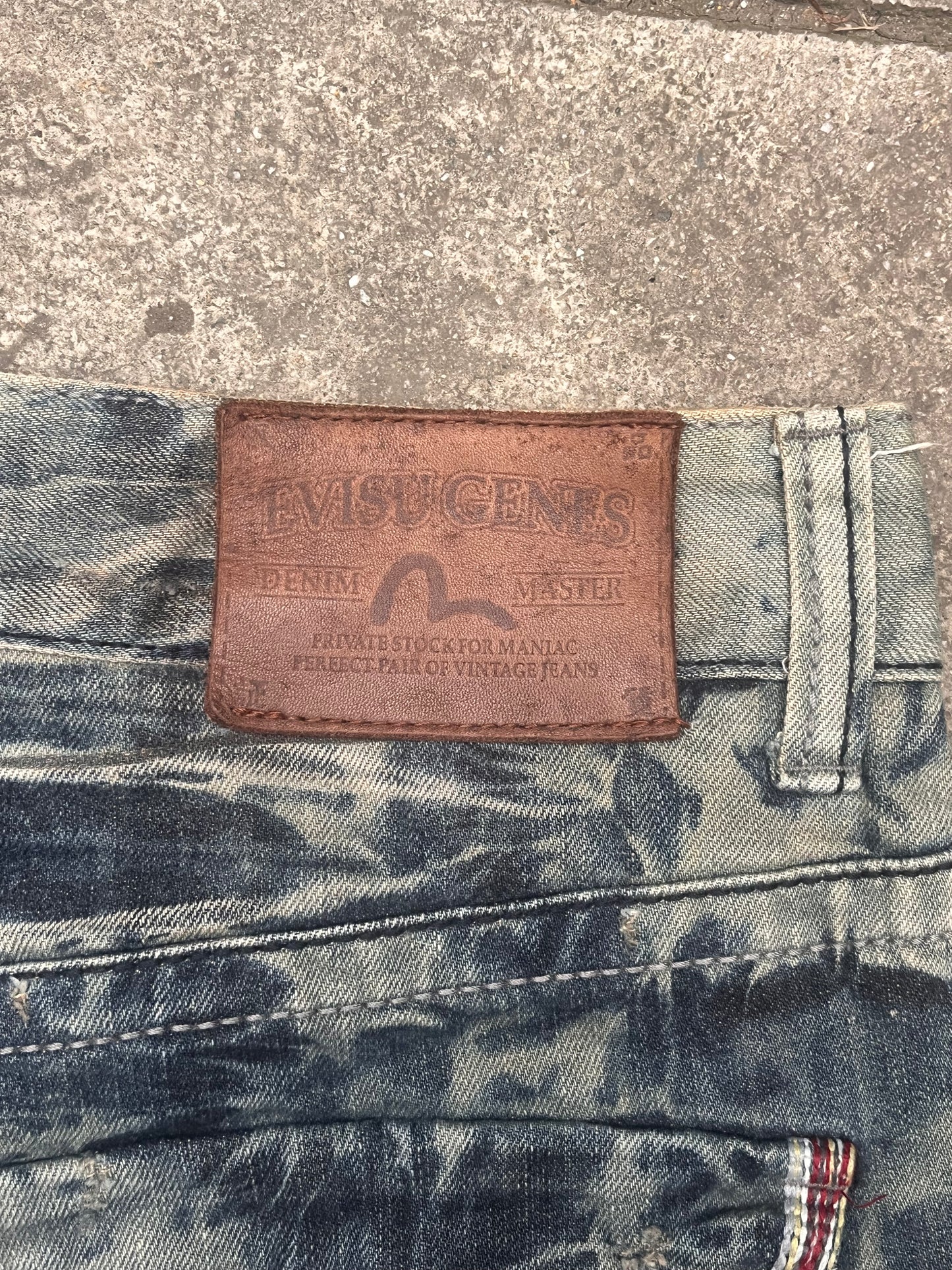 Baggy grey washed evisu