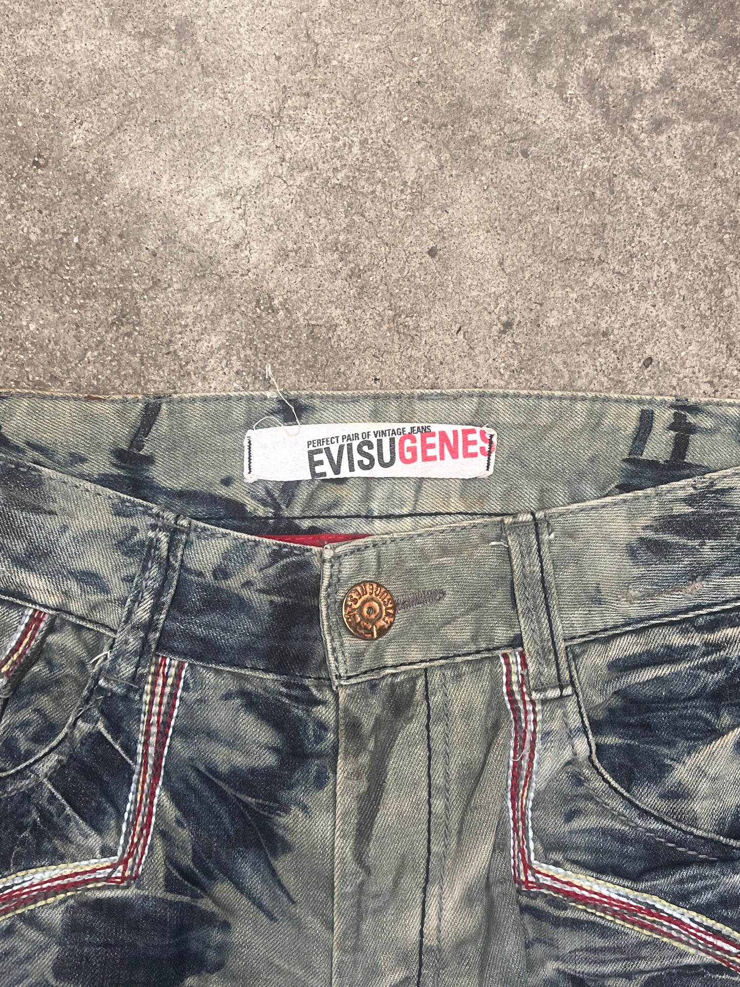 Baggy grey washed evisu