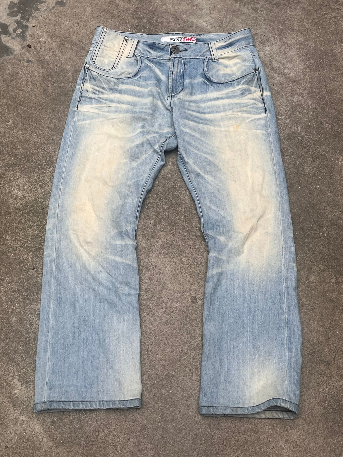 Baggy evisu light wash