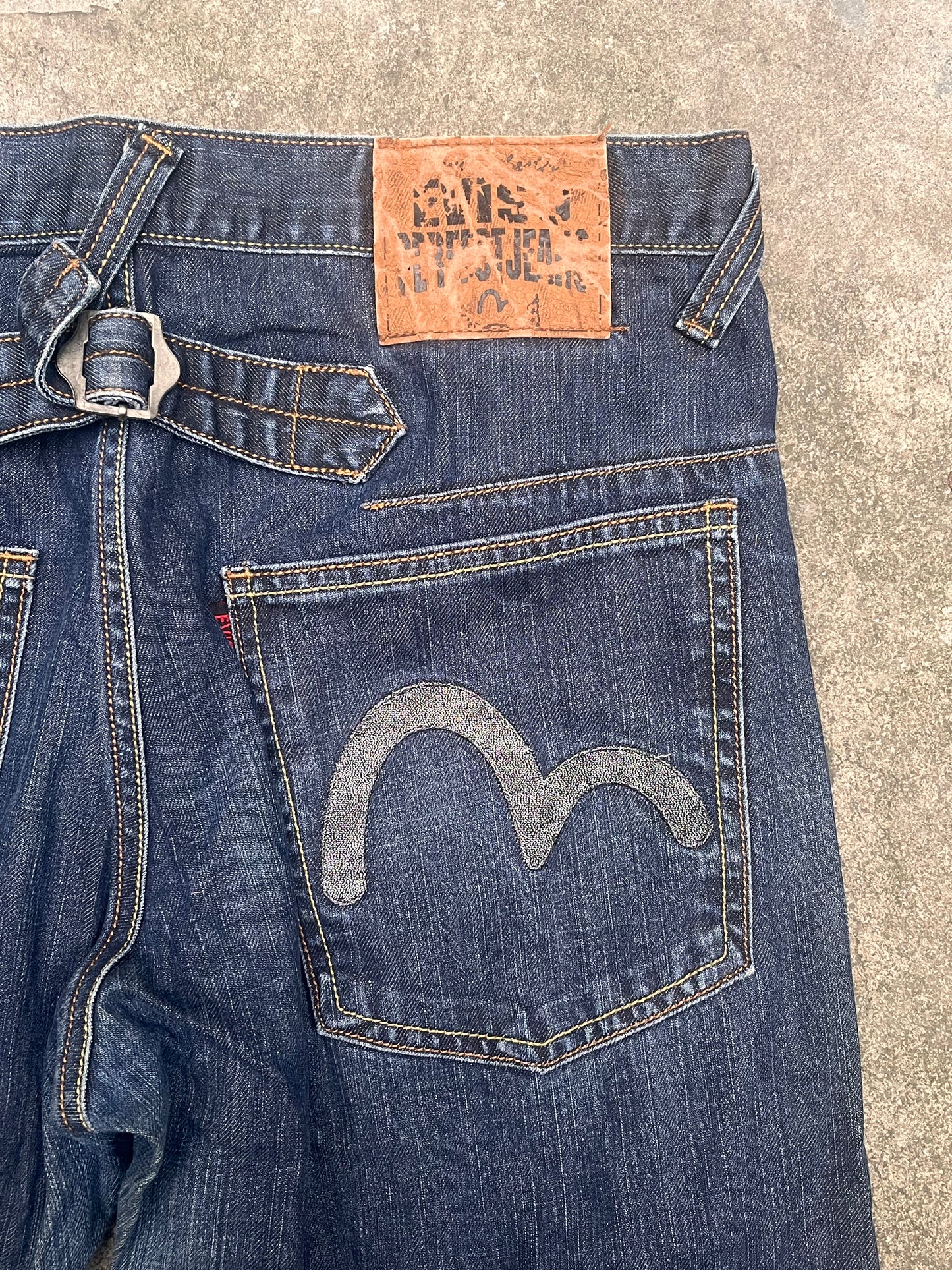 Evisu shiny logo jeans