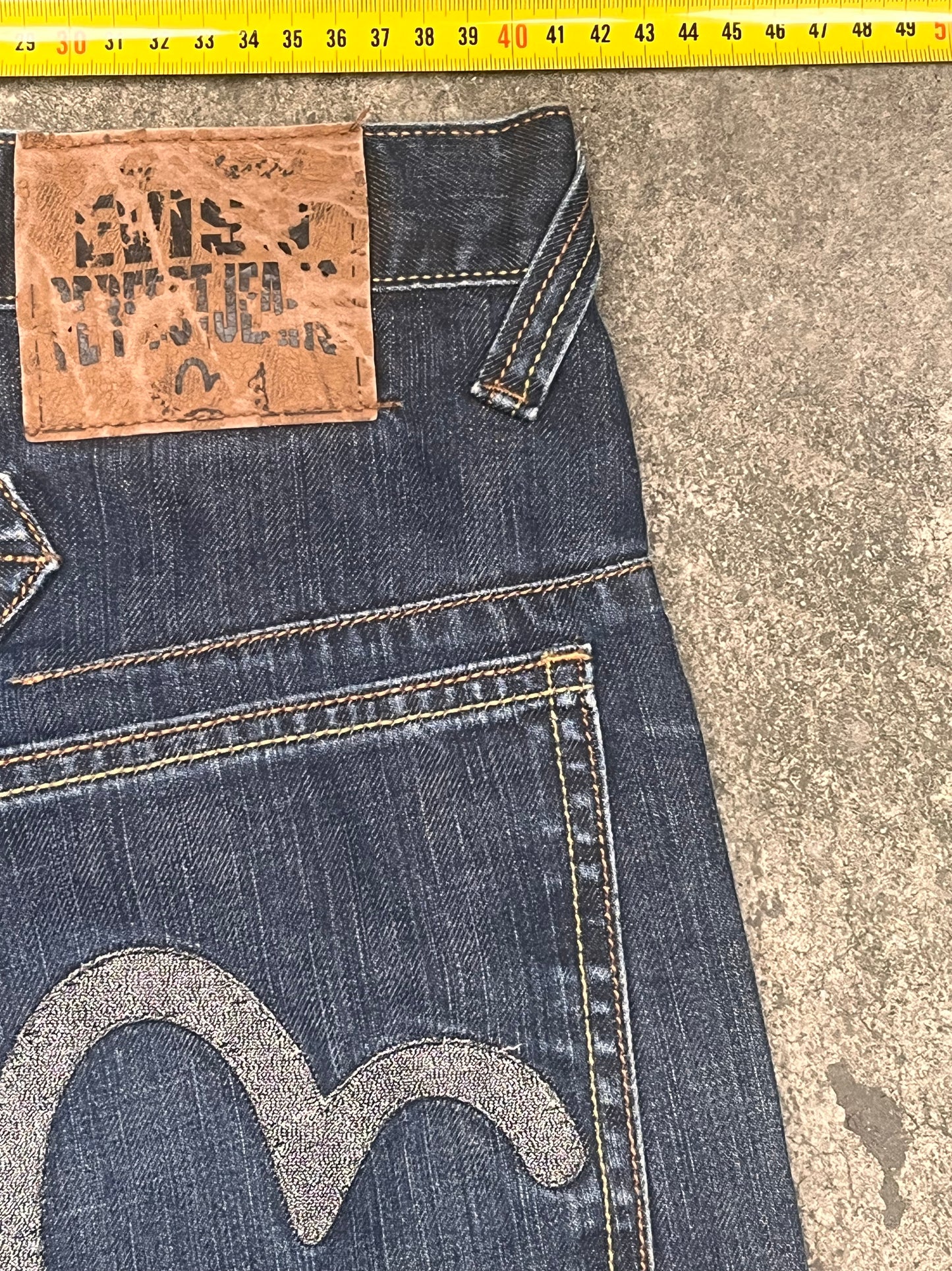 Evisu shiny logo jeans