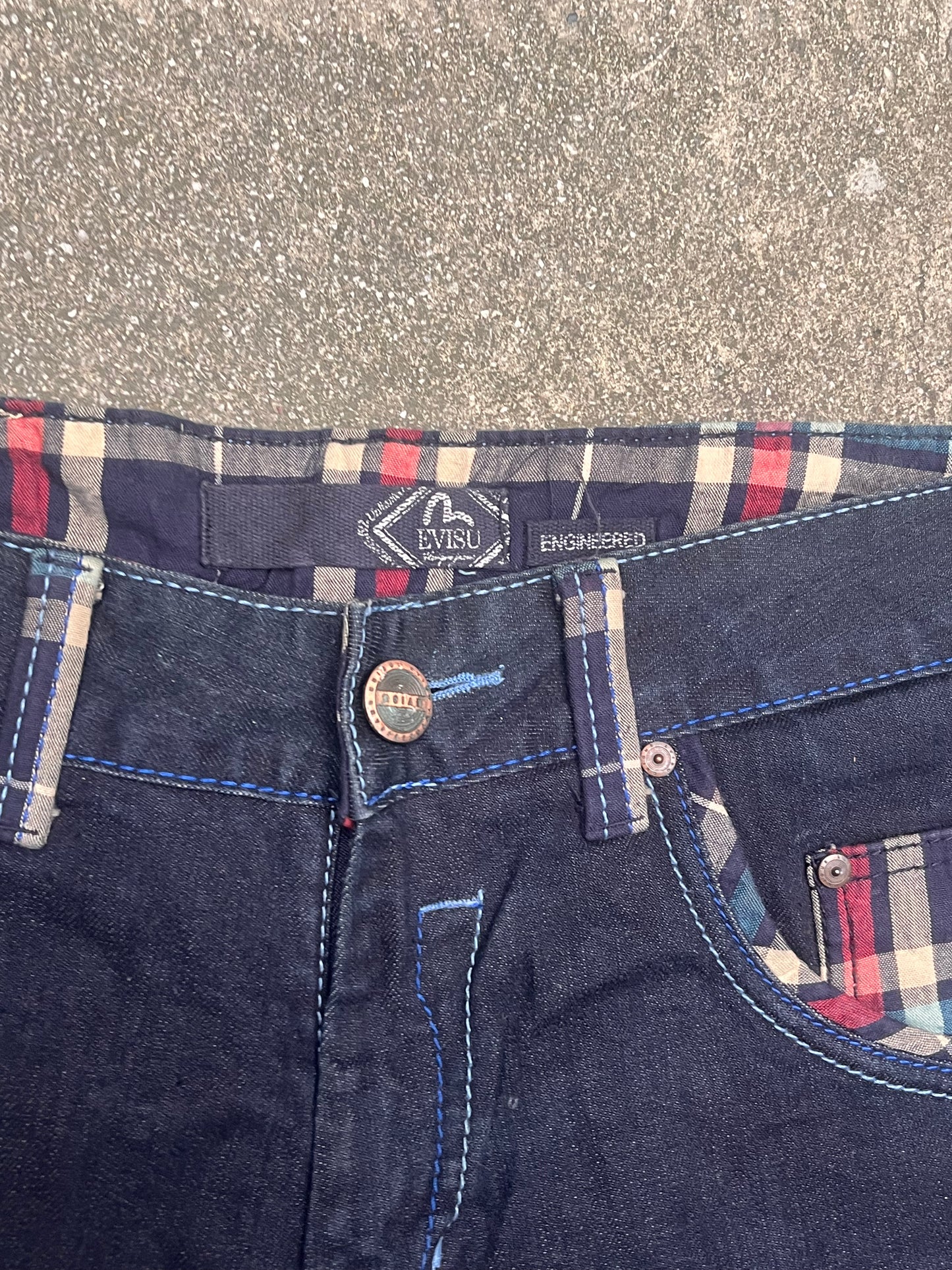 Evisu Tartan Logo jeans