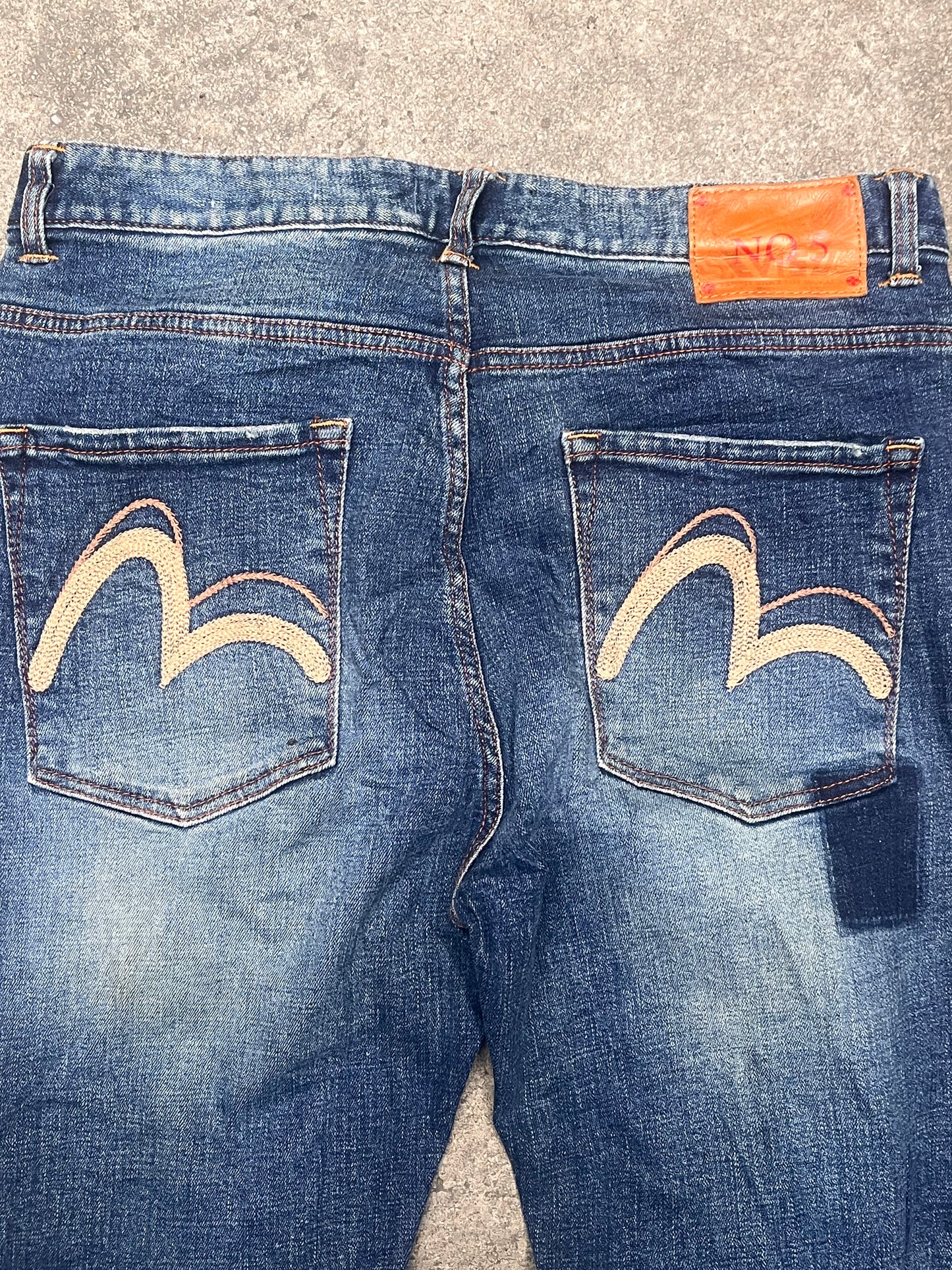 Evisu Baggy fit distressed denim