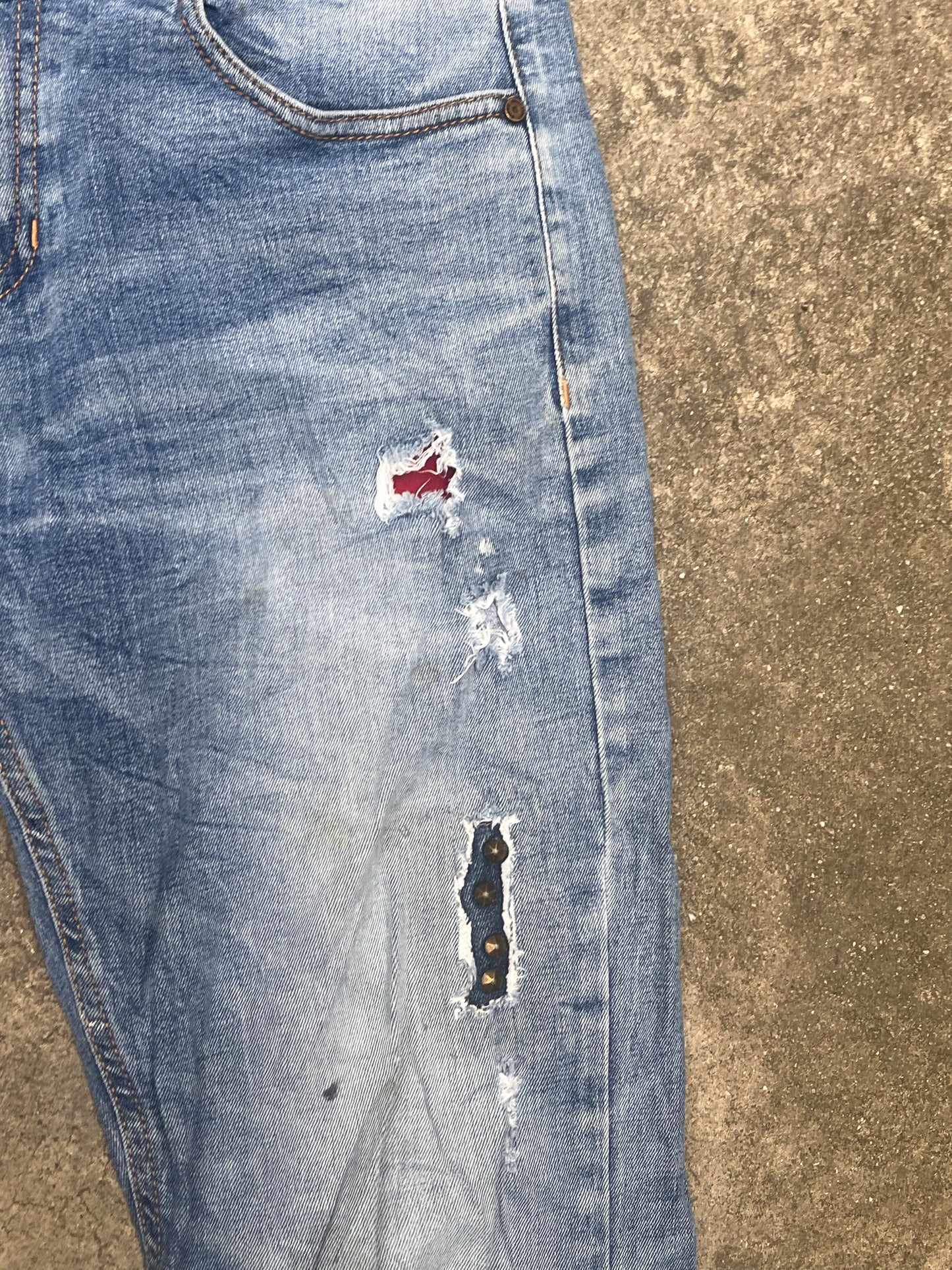 Evisu white logo baggy jeans