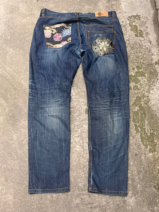 Baggy Big Train osaka jeans embroidered