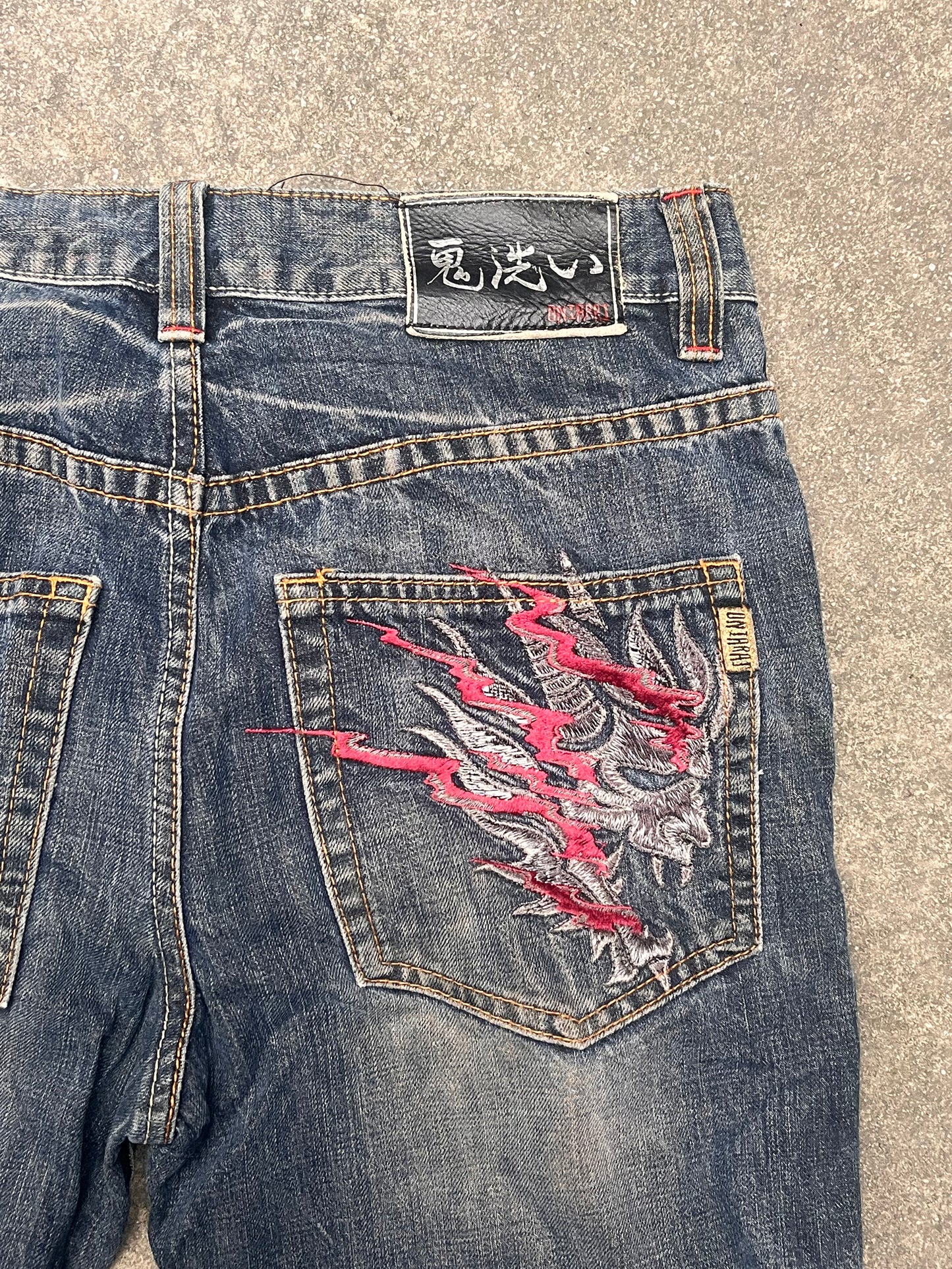 Big Train Osaka embroidered wing denim