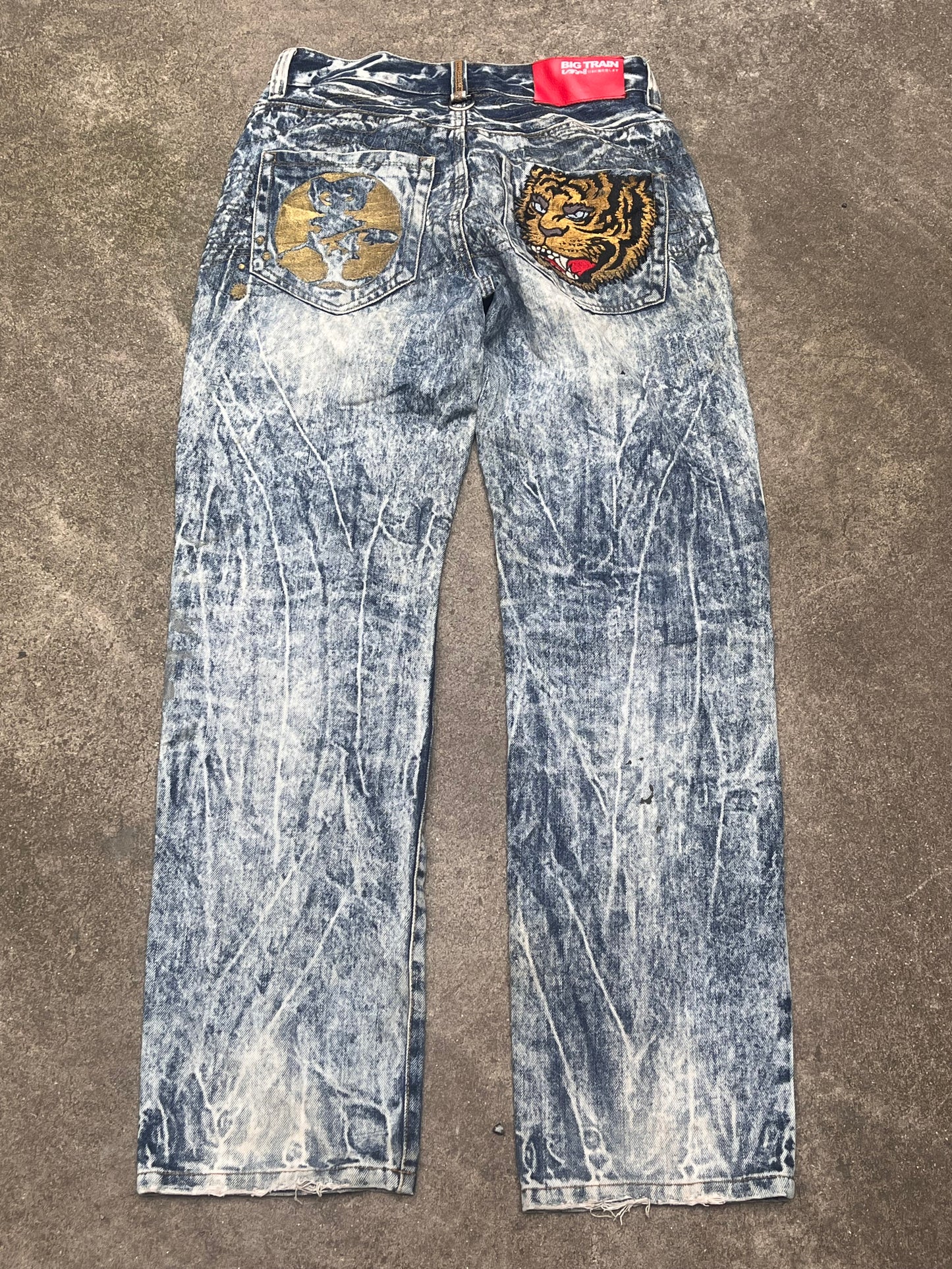 Big Train Tiger Embroidery baggy jeans