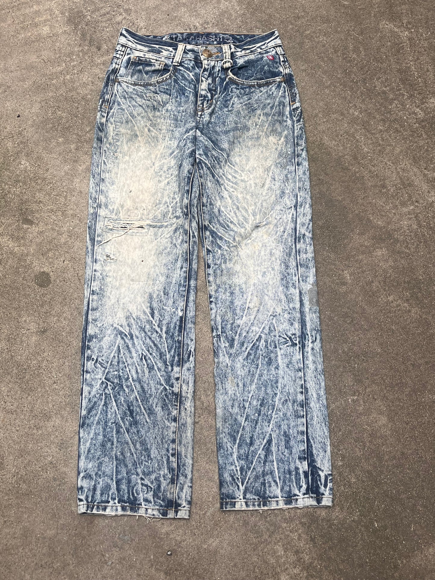 Big Train Tiger Embroidery baggy jeans