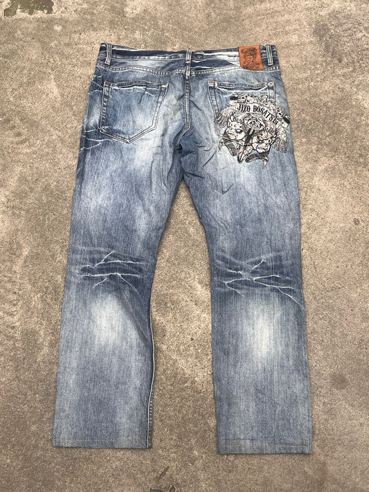 Baggy Jizo embroidered denim