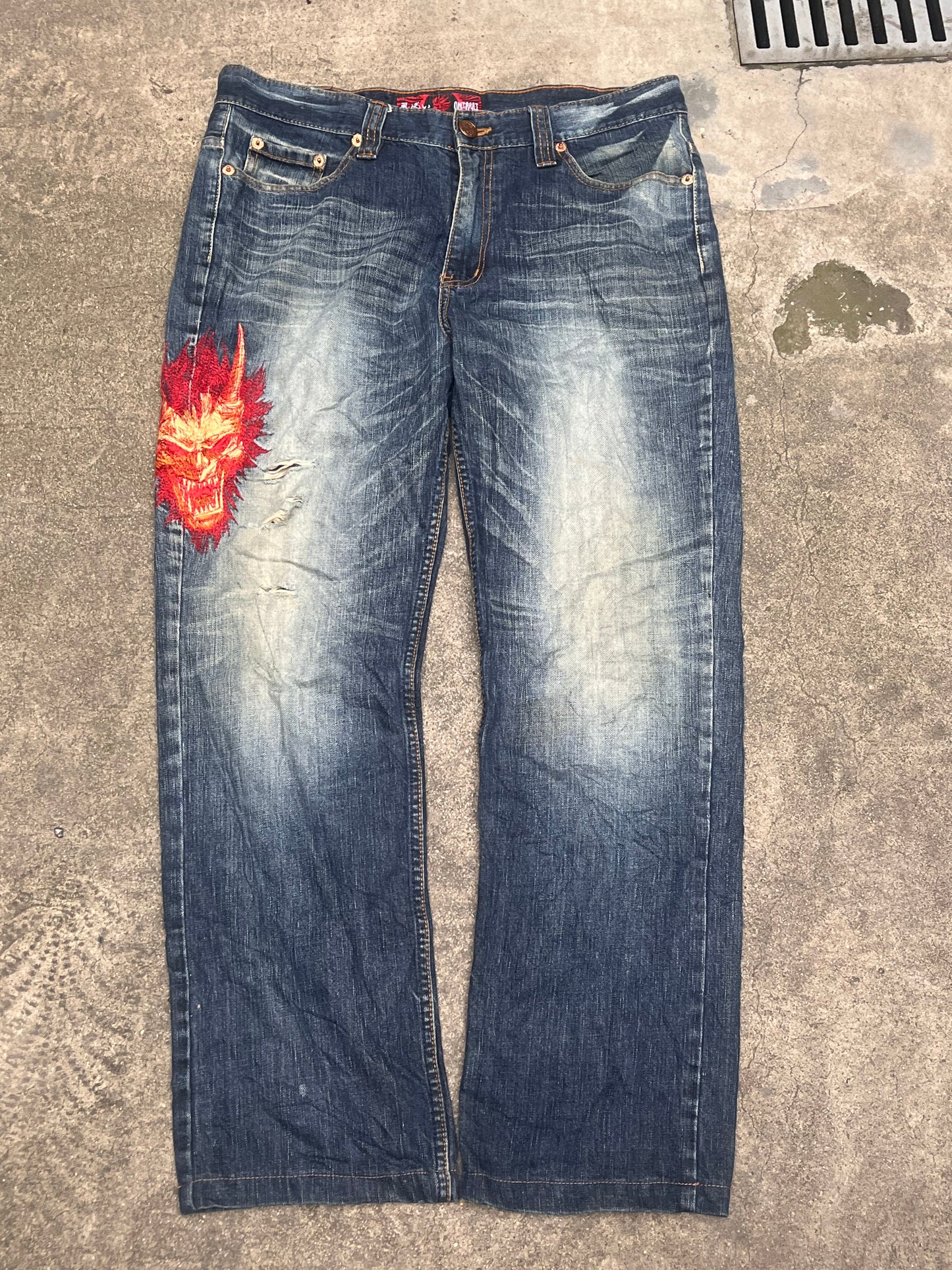 Baggy Oniarai Red Demon jeans