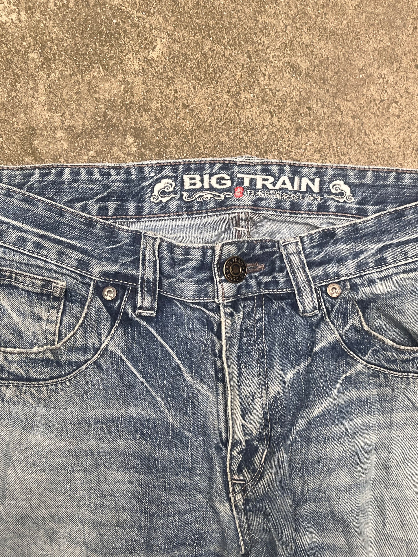 Big Train floral embroidery baggy jeans