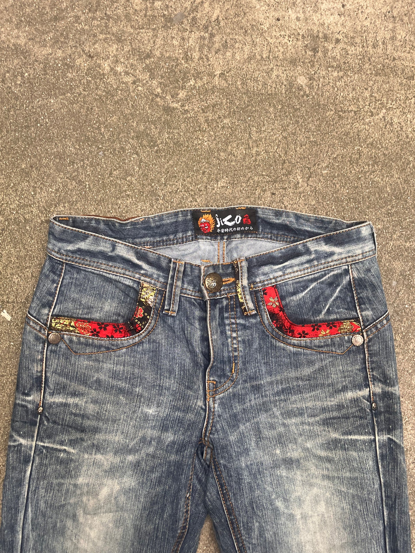 Baggy Jizo embroidered denim