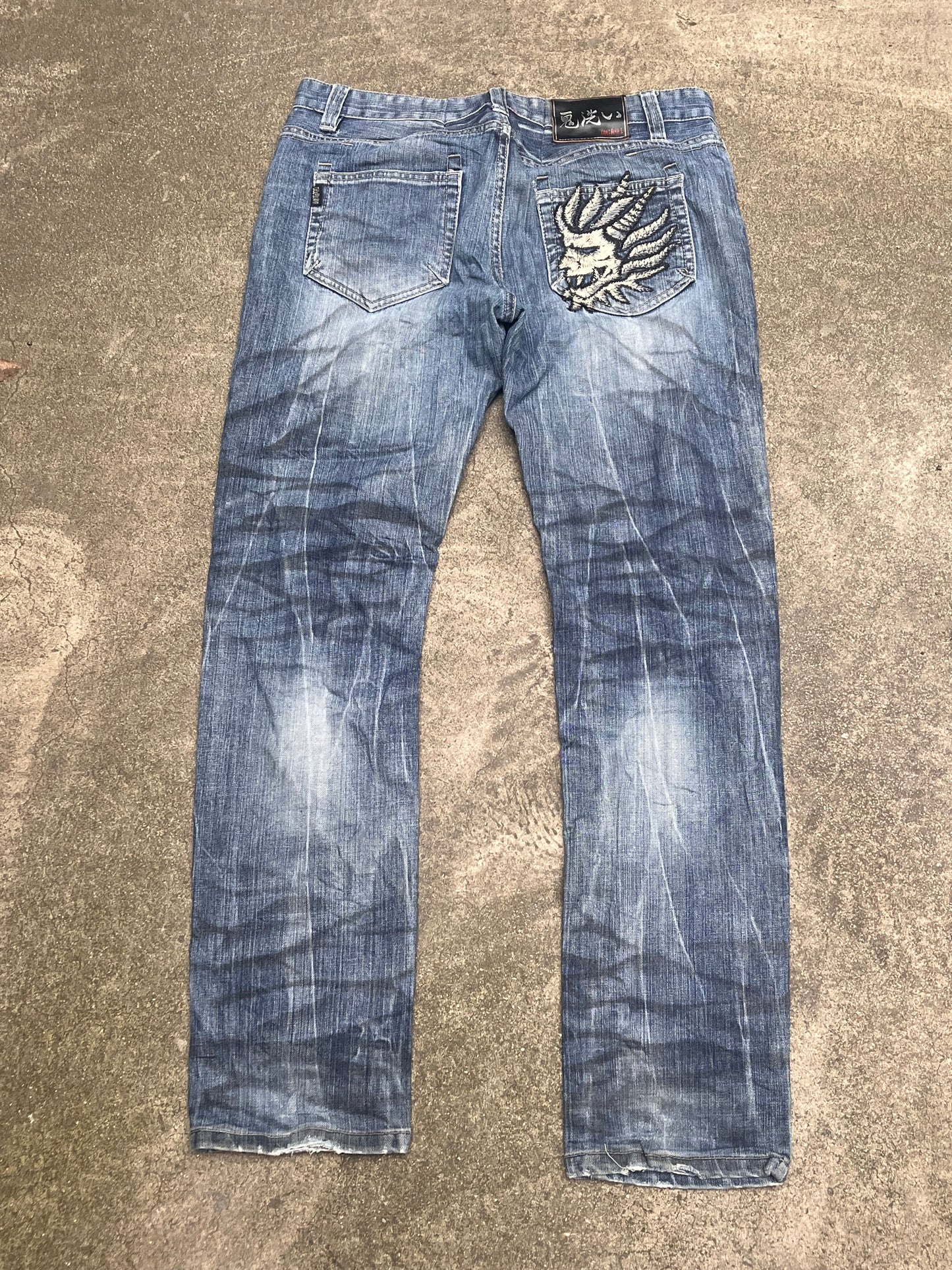 Oniarai White demon flared jeans